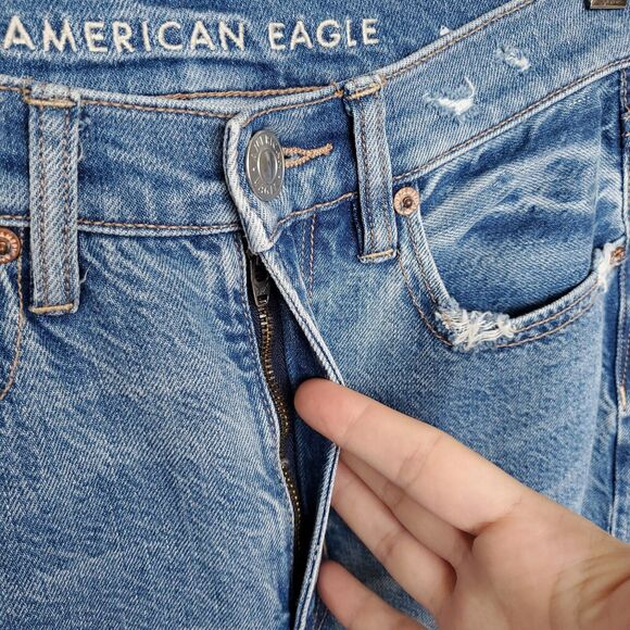 AE AMERICAN EAGLE Women's Size 4R Super High-Waisted Baggy Wide-Leg Jeans Trendy - Picture 8 of 16